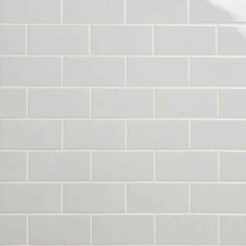 Tuile de cramique murale Mtro gris ple, 3'' x 6''