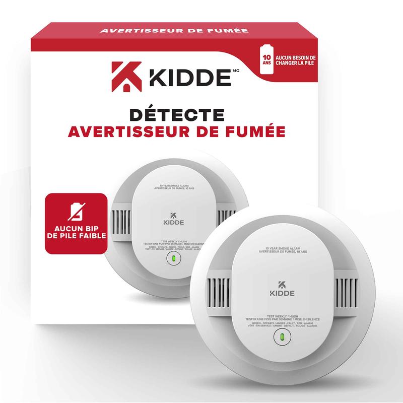 Avertisseur de fume  piles au lithium, 10 ans