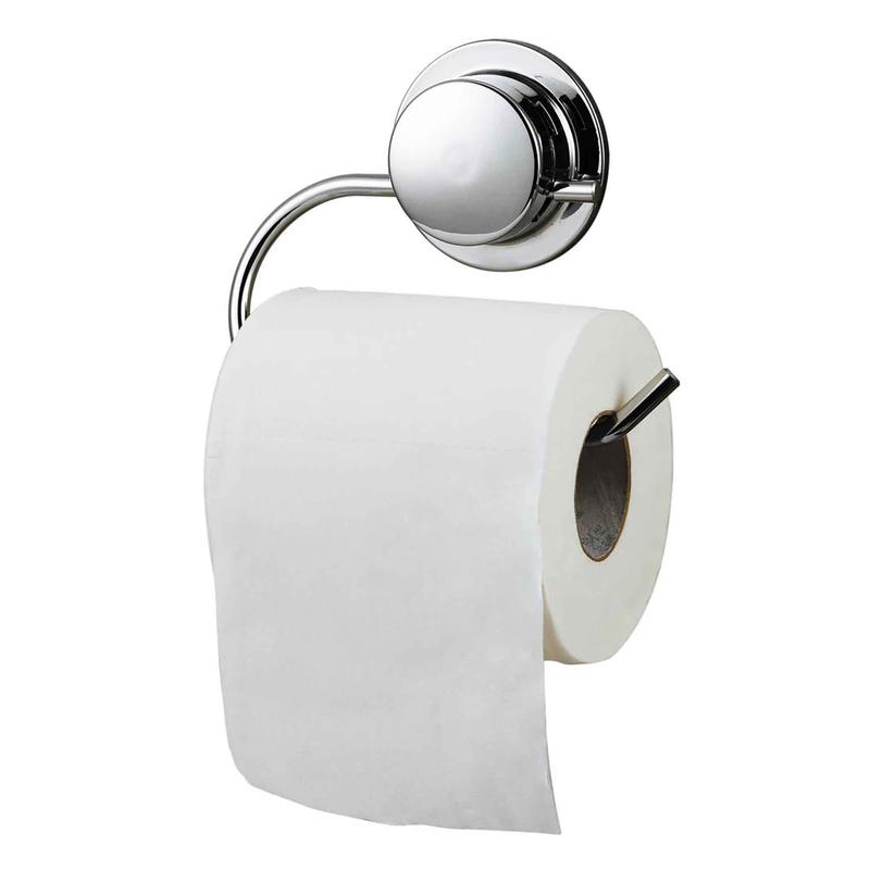 Porte-papier de toilette  ventouse, chrome