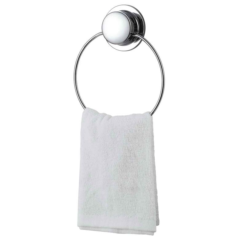 Porte-serviette  mains  ventouse, chrome