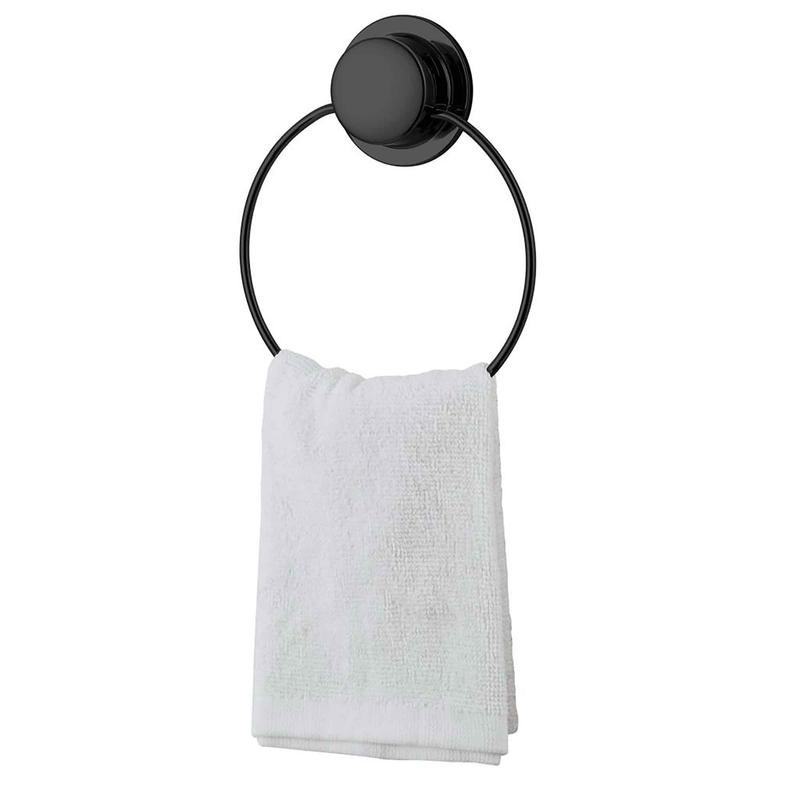 Porte-serviette  mains  ventouse, noir