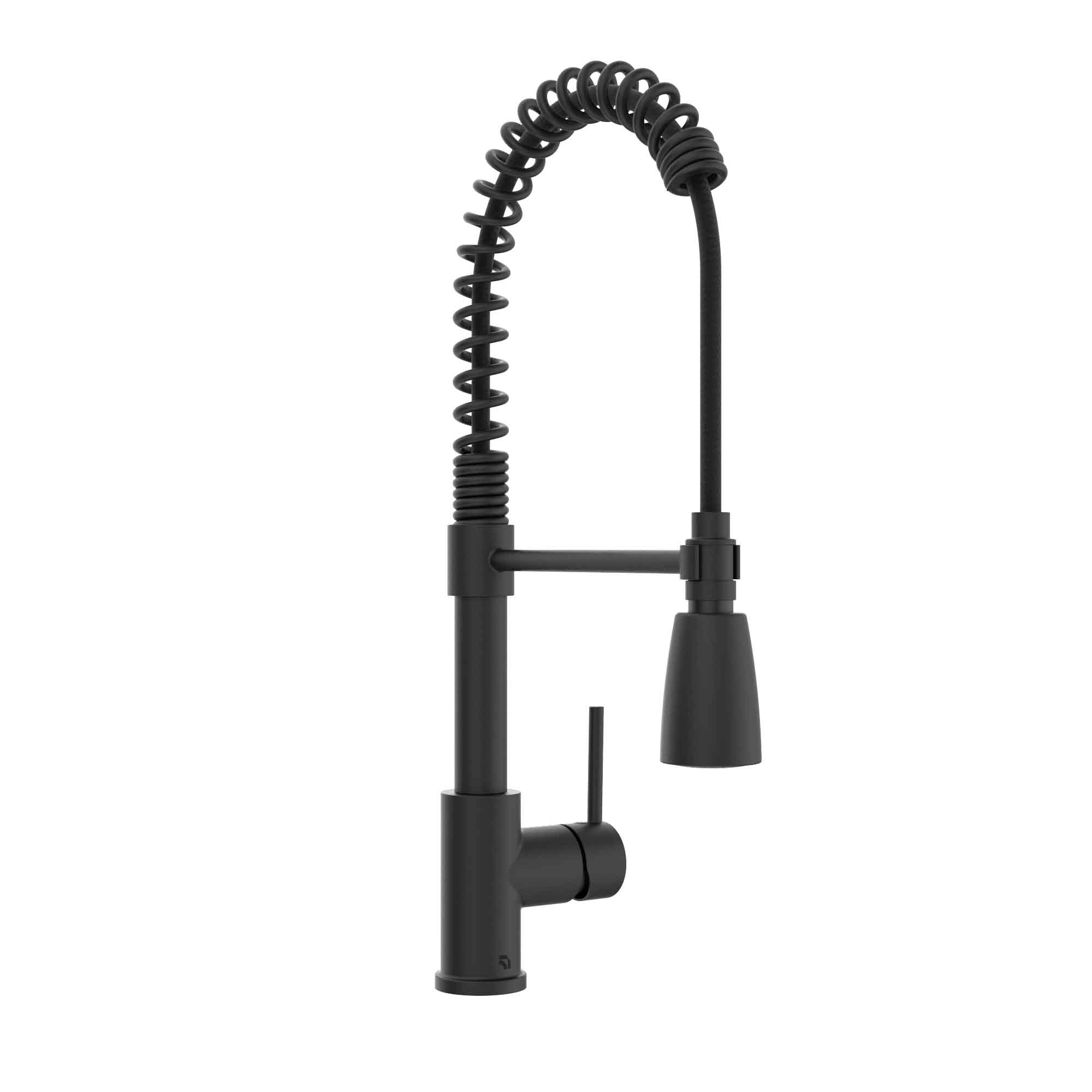 Robinet de cuisine avec bec pivotant intgrant et douchette amovible Professio, noir mat