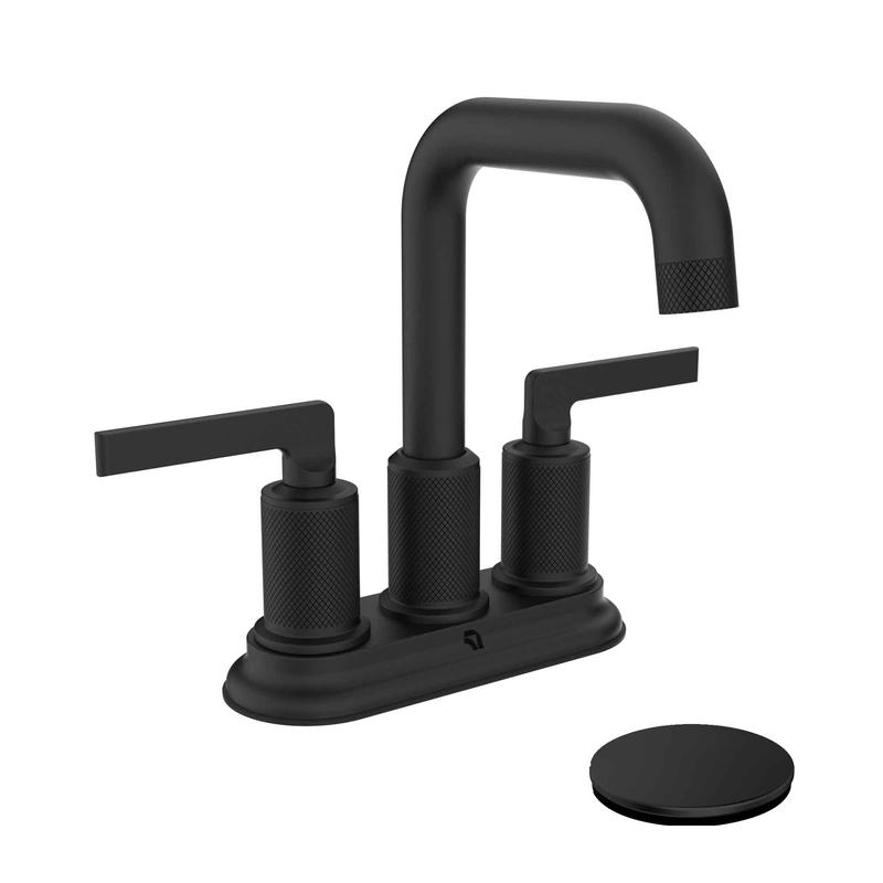 Robinet pour lavabo de salle de bain avec contrle de volume INDY, noir mat