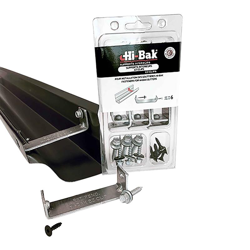Support d'intrieur de gouttire Ez-Clips, noir (6 units)