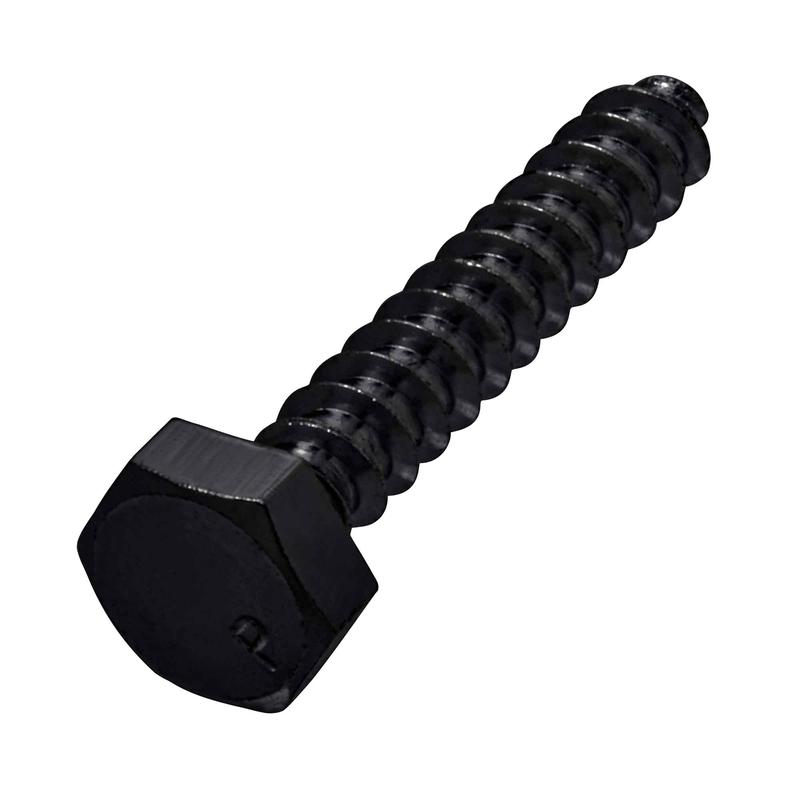 Tire-fond hexagonal noir, 1/4'' x 1-1/2" (25 units)