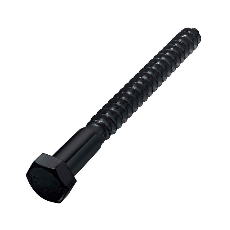 Tire-fond hexagonal noir, 3/8'' x 4" (25 units)