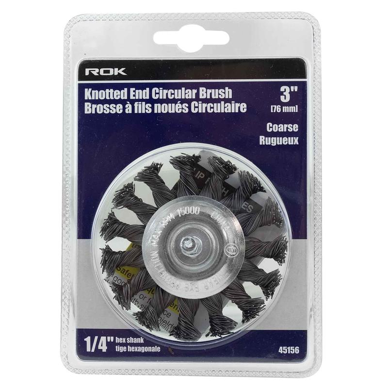 Brosse circulaire  fils nous, 3'' (rugueux)