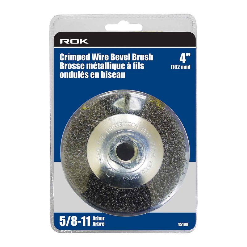 Brosse mtallique  fils onduls en biseau, 4''