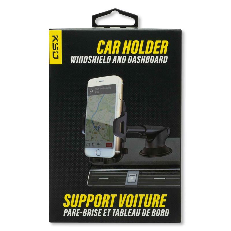 Support de tlphone de voiture London pour pare-brise et tableau de bord, noir
