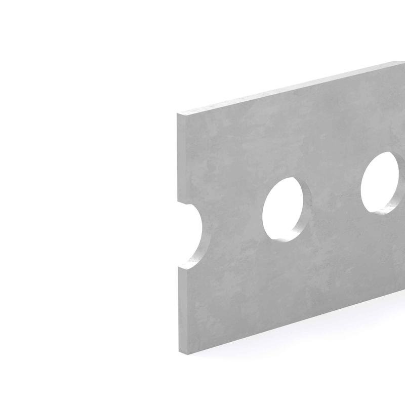 Barre plate perfore en acier galvanis, 1-3/8'' x 72''