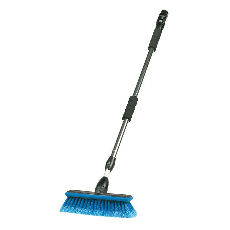 Brosse de lavage de 10" avec manche extensible jusqu 68",  usage avec boyau d'arrosage