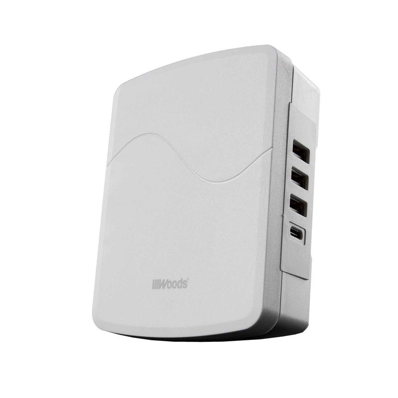 Protecteur de surtension  encombrement rduit de 3prises avec 4ports USB, 1060joules