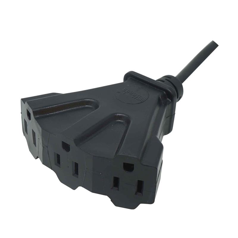 Rallonge lectrique Agri-Pro  cordon14/3 SJTOW de 7,6m  3 prises, noir