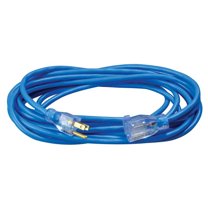 Rallonge lectrique ColdFlex  cordon16/3 SJTW de 25'  1 prise, bleu