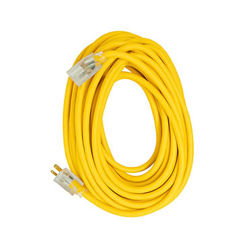 Rallonge lectrique  cordon12/3 SJTW de 15m  1 prise, jaune