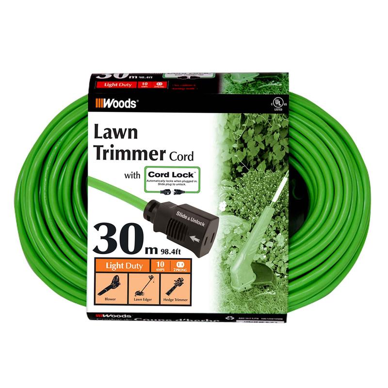 Rallonge lectrique  cordon16/2 SJTW de 30m  1 prise, vert lime