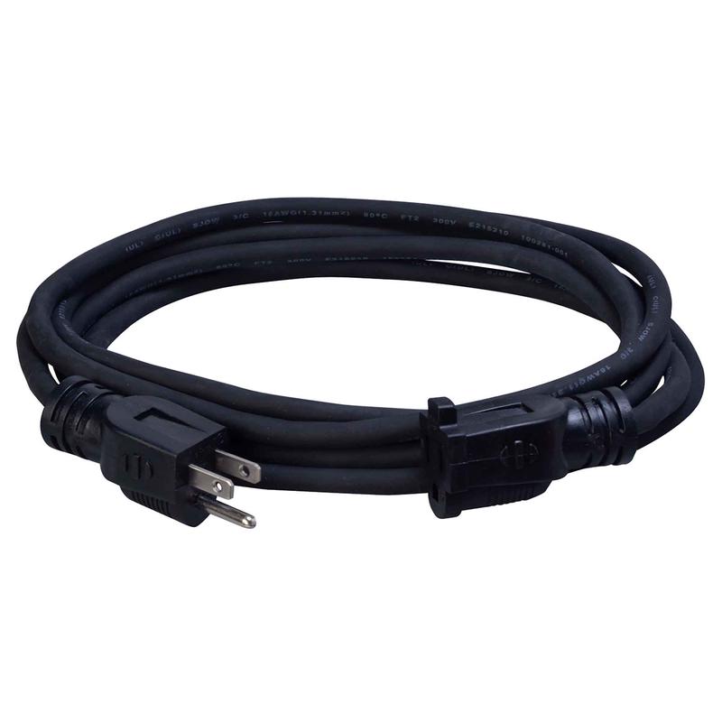 Rallonge lectrique  cordon16/3 SJOW de 10'  1 prise, noir