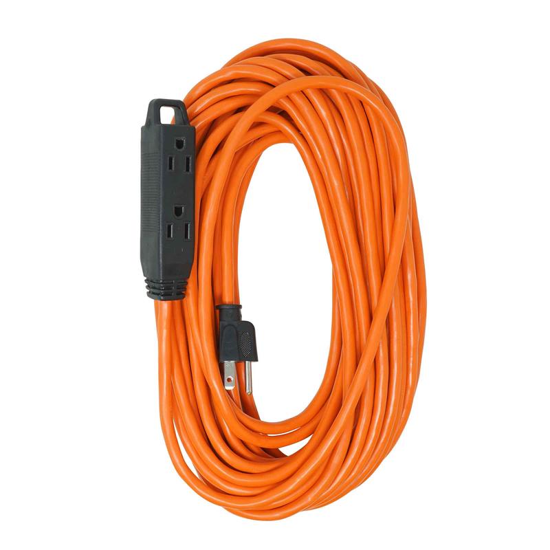 Rallonge lectrique  cordon16/3 SJTW de 15m  3 prises, orange