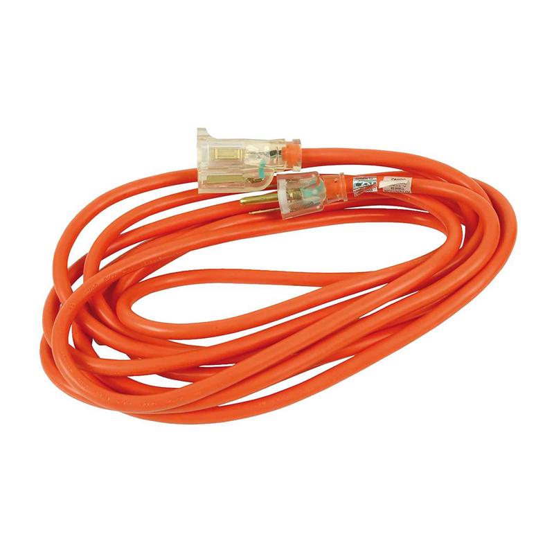 Rallonge lectrique  cordon16/3 SJTW de 5m  1 prise, orange