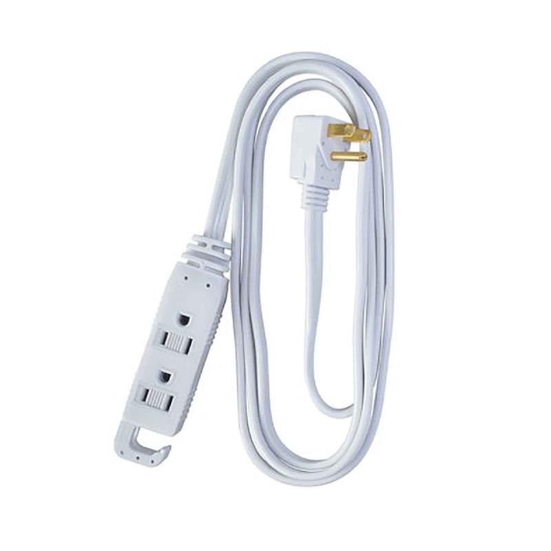 Rallonge lectrique  cordon16/3SPT-3 de 2m  3 prises, blanc