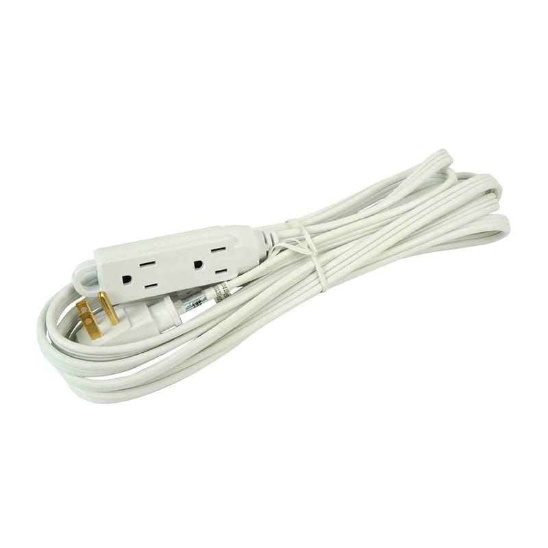 Rallonge lectrique  cordon16/3SPT-3 de 4,5m  3 prises, blanc