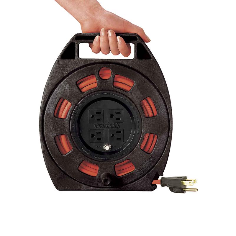 Rallonge lectrique  enrouleurCC410M 16/3 SJTW de 10m  4 prises, orange