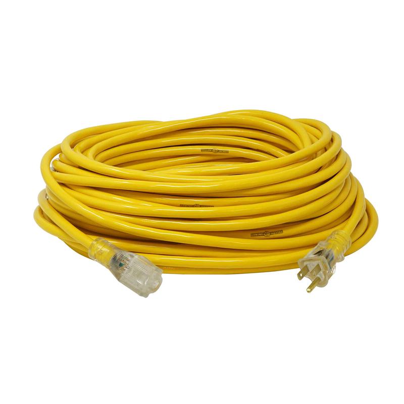 Rallonge lectrique Yellow Jacket  cordon14/3 SJTW de 30m  1 prise, jaune