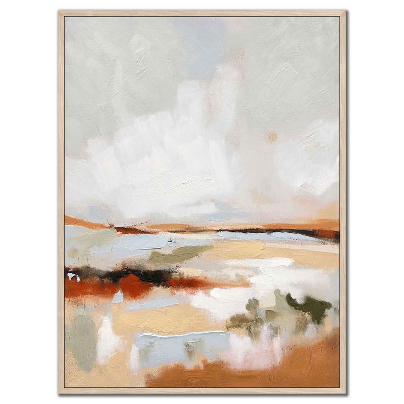 Toile embellie  la main trs texture paysage abstrait, 36'' x 48''