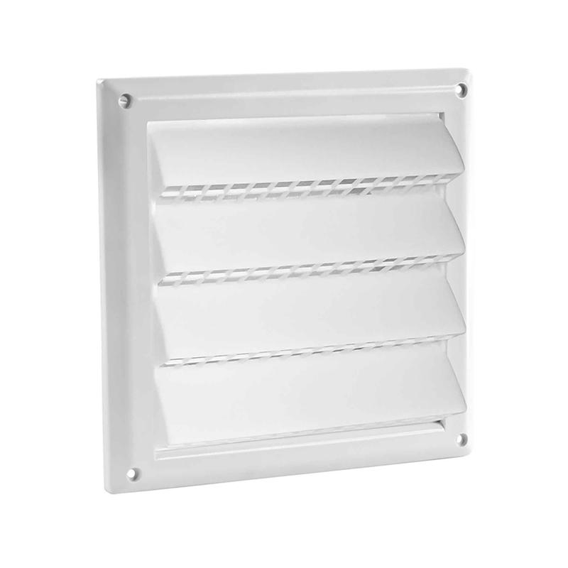 Capuchon d'entre d'air avec grille de plastique blanc, 6"