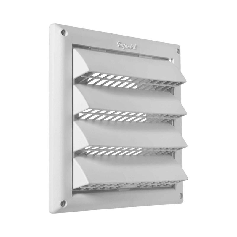 Capuchon d'entre d'air avec grille en plastique blanc, 4"