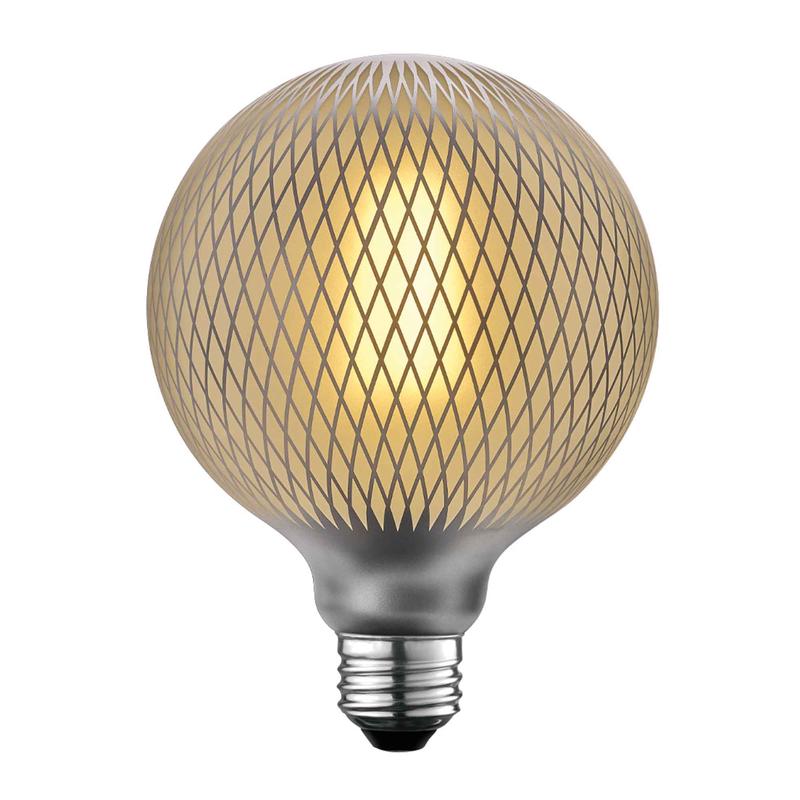 Ampoule  filament DEL givre surdimensionne de luxe Moderna, design de diamants argent