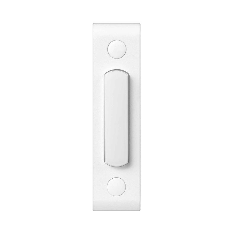 Sonnette filaire  bouton-poussoir large clair, blanc