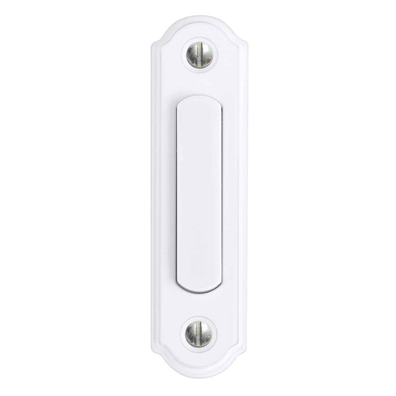 Sonnette filaire  bouton-poussoir large clair  DEL, blanc