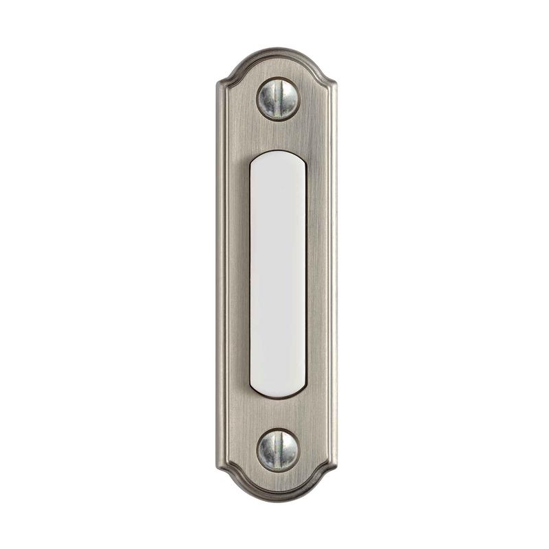 Sonnette filaire  bouton-poussoir large clair  DEL, nickel