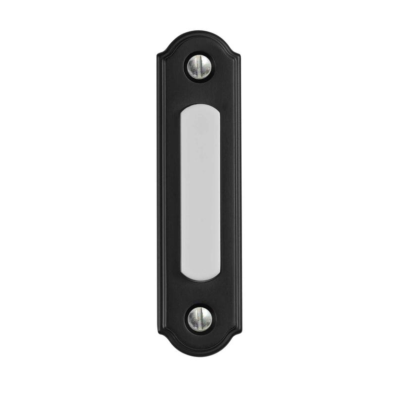 Sonnette filaire  bouton-poussoir large clair  DEL, noir