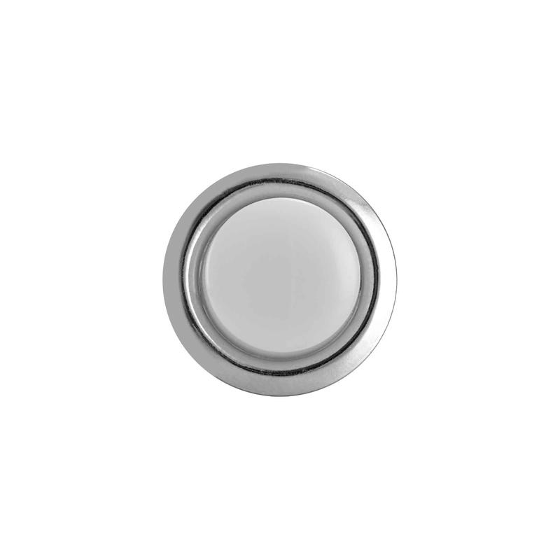 Sonnette filaire ronde  bouton-poussoir clair, argent