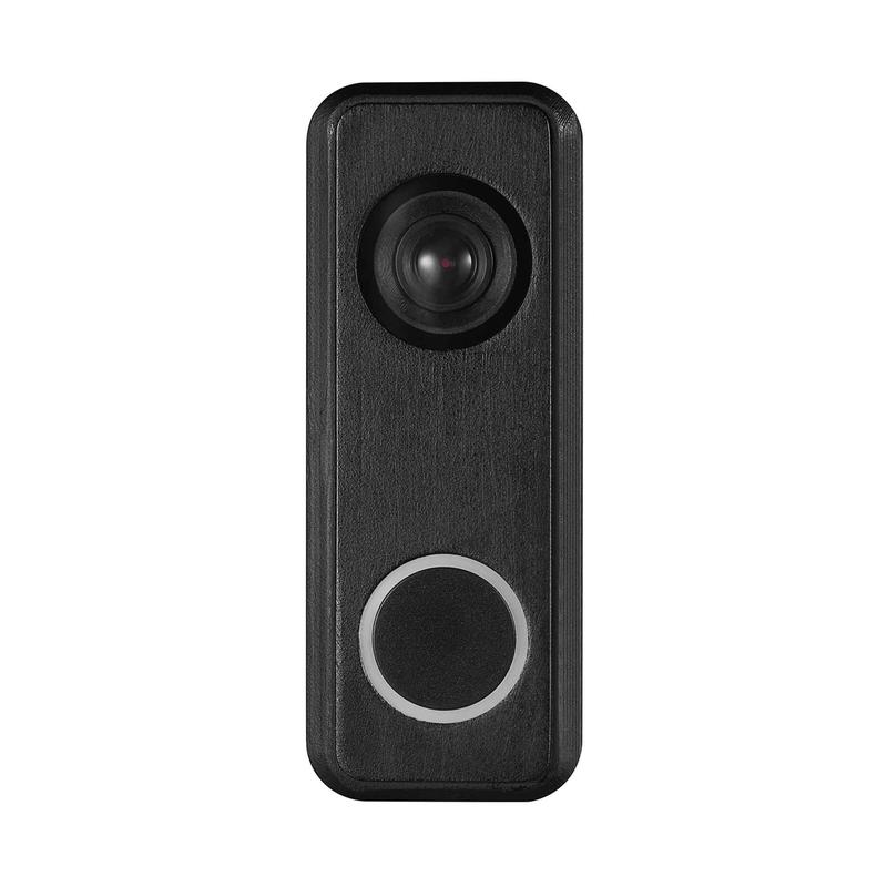 Sonnette sans fil  bouton-poussoir clair avec camra leurre, noir