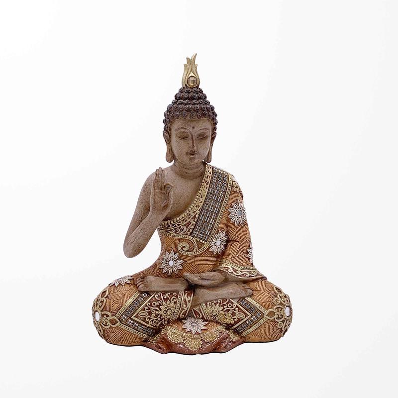 Statuette de bouddha en pose de bndiction, 7'' x 4'' x9-1/2''