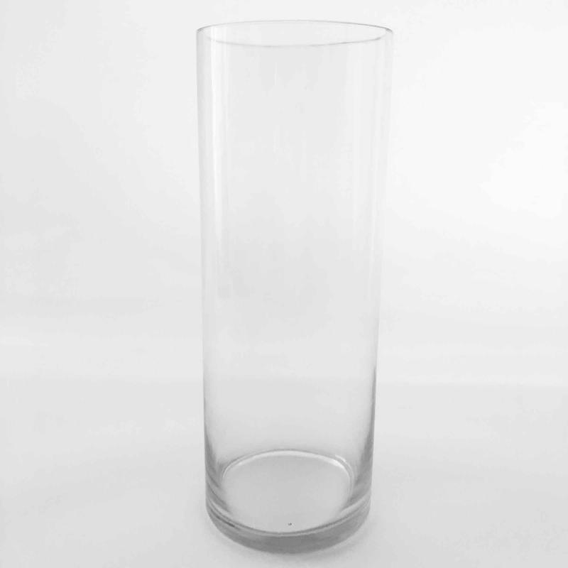 Vase cylindrique en verre, 5'' x 20''