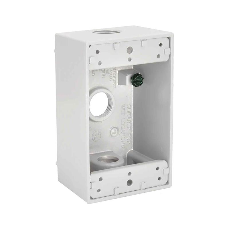 Bote de sortie tanche  (1) dispositif  lpreuve des intempries, 2" de profondeur (blanc)