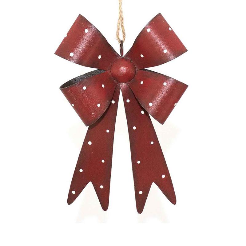 Boucle en mtal rouge avec points blancs, 7''