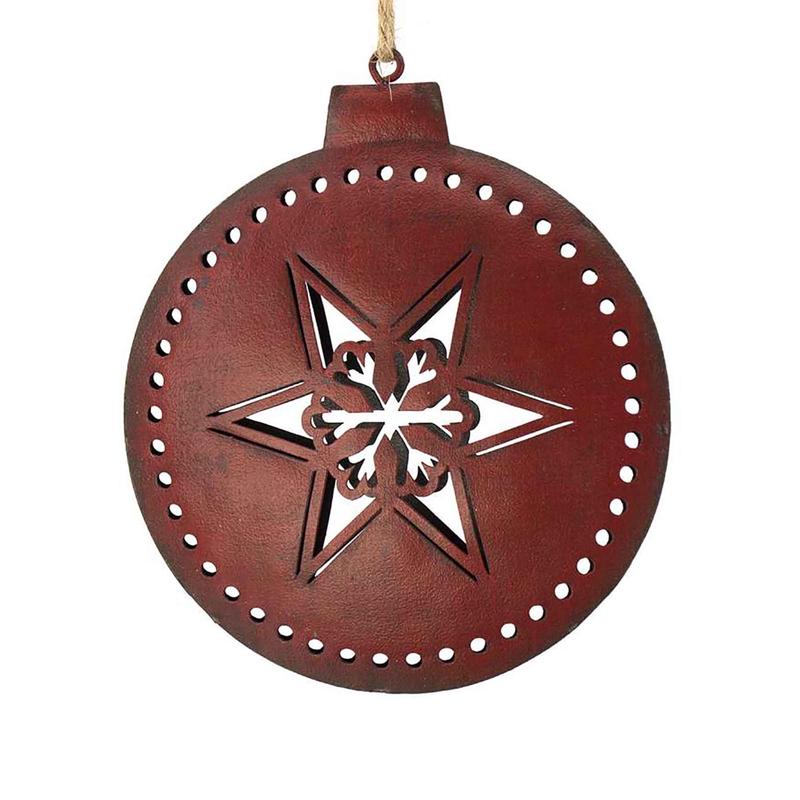 Boule / flocon en mtal rouge, 5''