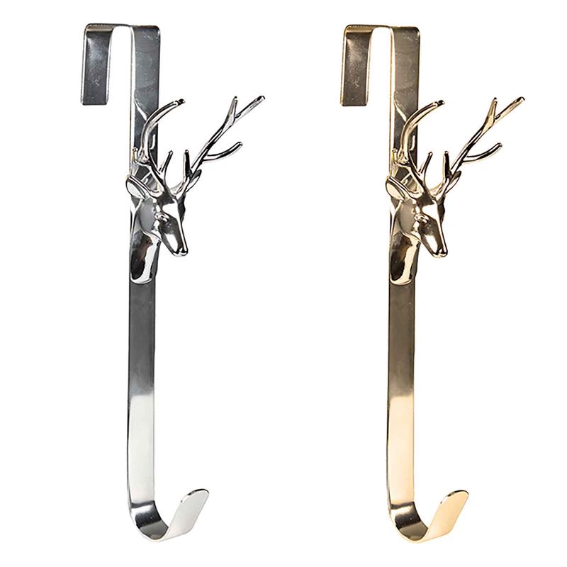 Porte-couronne en aluminium avec tte de cerf, choix entre 2 finis argent ou dor