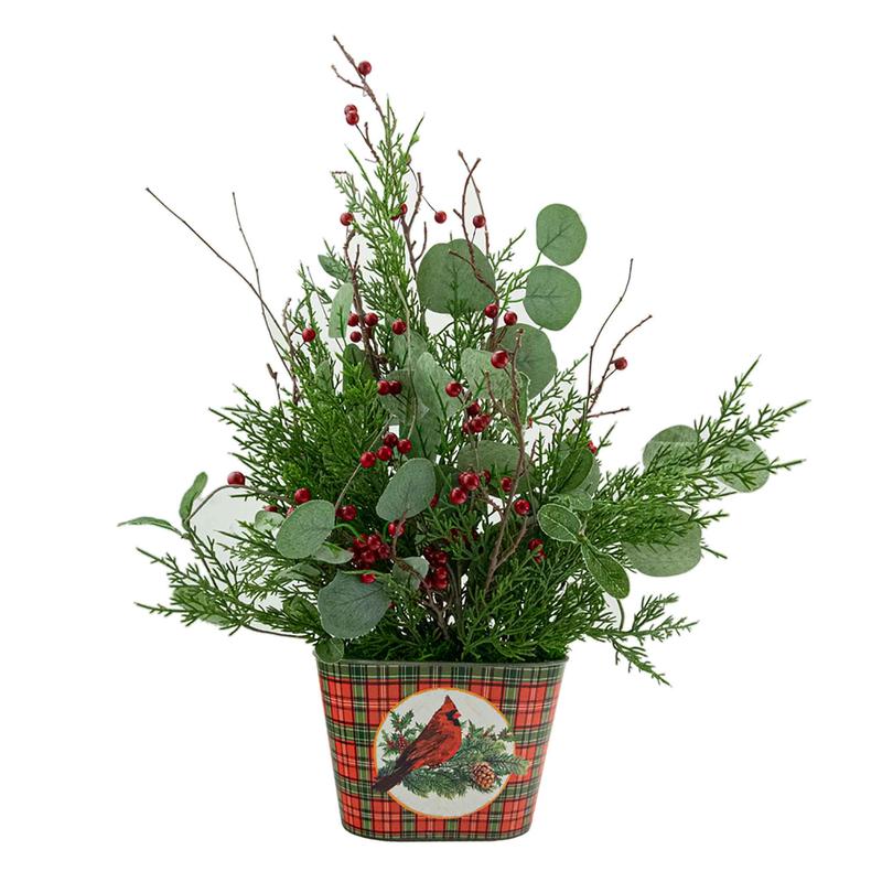 Pot floral dcoratif agrmemt de baies, 15"