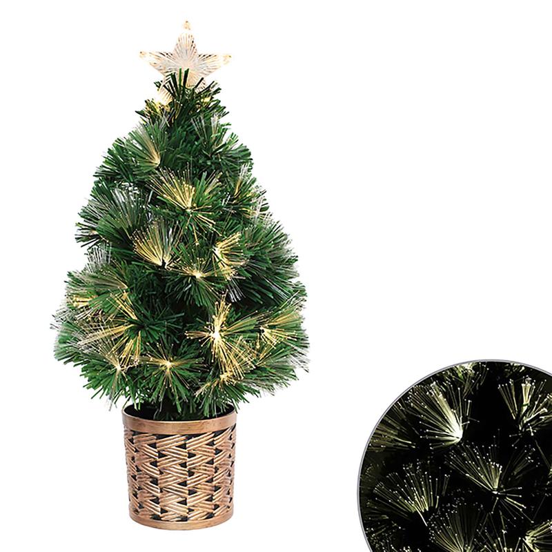 Sapin de Nol de 24'' avec clairage DEL par fibre optique, 55 pointes