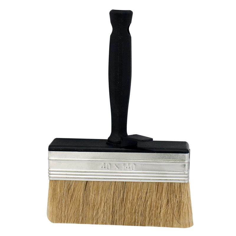 Bloc  teinture de 5 1/2po, soie blanche, manche en plastique dvissable