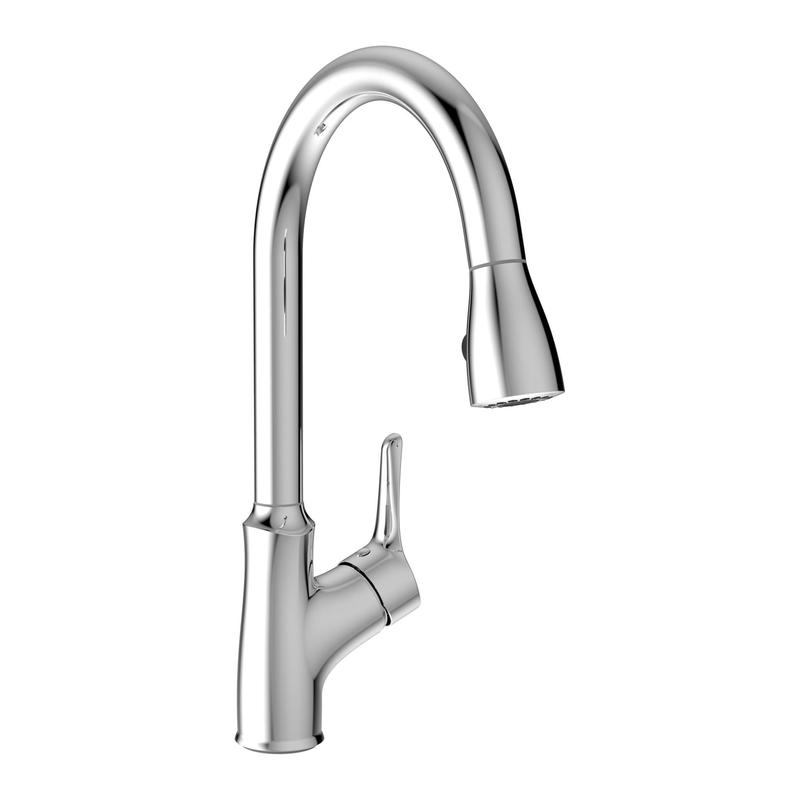 Robinet d'vier de cuisine Fusio avec bec pivotant intgrant douchette amovible, chrome