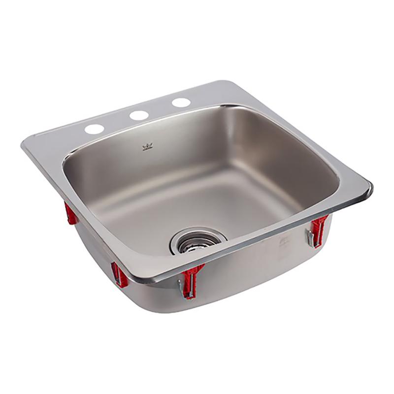 vier simple en acier inoxydable  3 trous prpercs, 20'' x 20'' x 7"