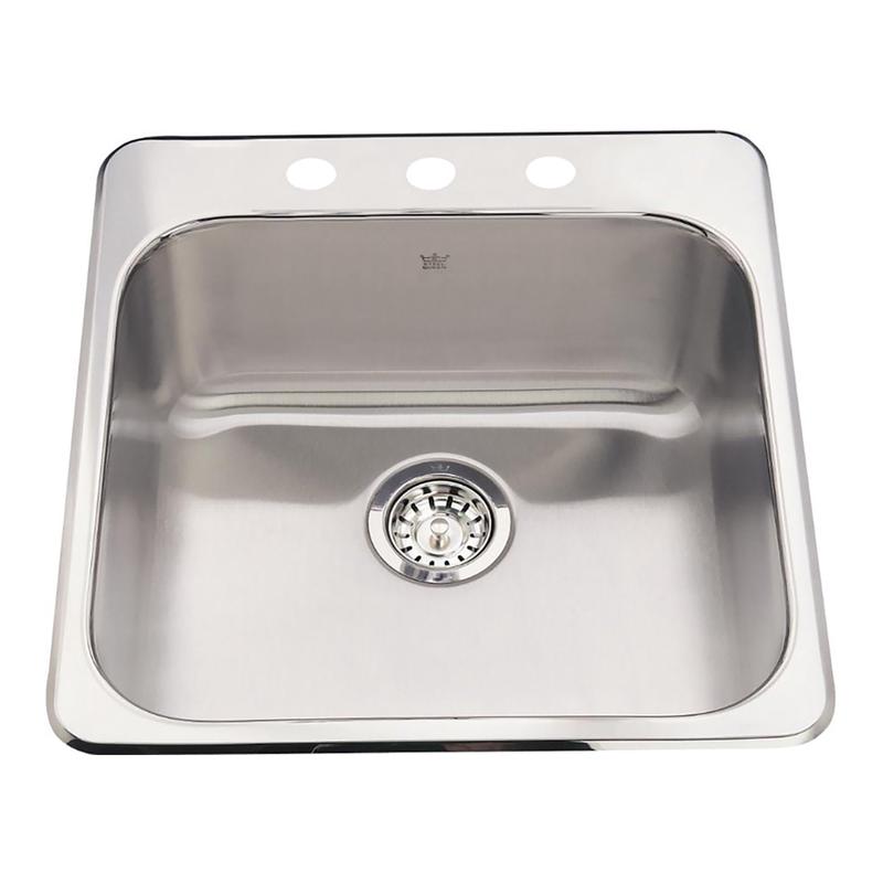 vier simple Steel Queen en acier inoxydable, 20'' x 20-1/2'' x 8"