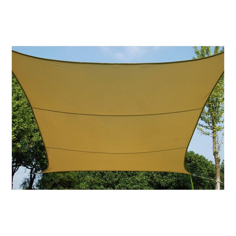 Voile d'ombrage carre de 3,6 m x 3,6 m, sable